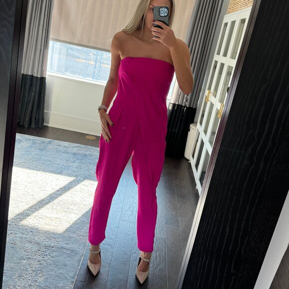 NWT Alexia Admor Pink Strapless Jumpsuit Size 8 - Picture 7 of 8
